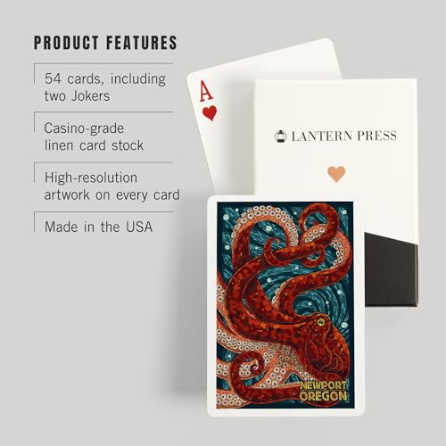 Naipes de Poker Newport Oregon Octopus Mosaic 52 cartas miniatura 3