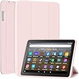 Slim Case for Kindle All-New Amazon Fire HD 8 & 8 Plus Tablet(8",12th/10th Generation, 2024/2022/2020), Trifold Stand Cover Dual Angle Lightweight,Soft TPU Back Shell with Auto Wake/Sleep,Pink