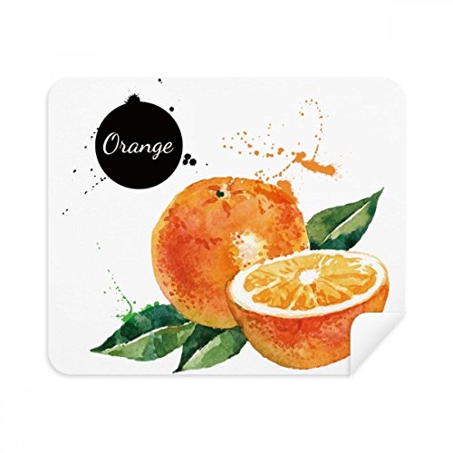 Chiffon de nettoyage 2Pcs pour écran de téléphone et lunettes en tissu suède orange aquarelle