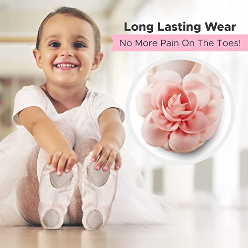 Ballet Shoes for Girls - Non-Slip Pink Ballet Slippers for Girls with Leather Split Soles – Durable, Comfort-Fit Satin Girls Ballet Shoes for Toddler Girls – Toddler Ballet Shoes2