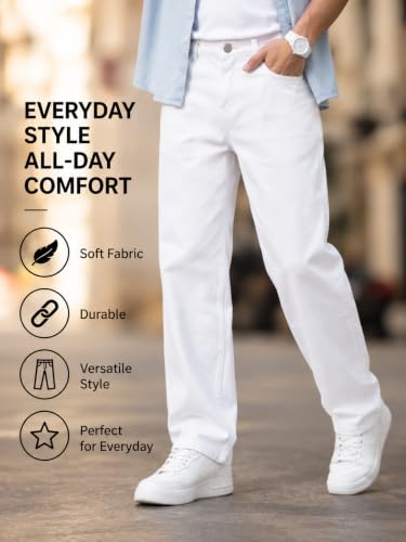 Clyver Men's Regular Fit Stretch Jeans, Blue - Image 3