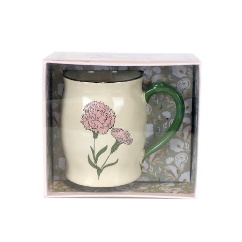 Taza de café pintada a mano en stoneware 15 oz multicolor miniatura 3