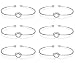 LOLIAS 6 Pcs Love Knot Bangle Bracelets Simple Cuffs Bridesmaid Bracelets for Women Girls Stretch Bracelets