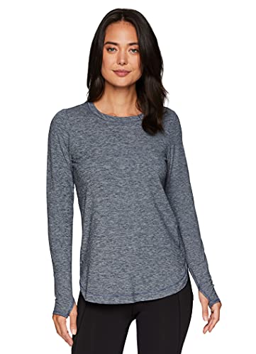RBX Active Women's Fashion Basics Super Soft Peached Long Sleeve Crewneck Yoga Tunic T-Shirt F21 Teal XL