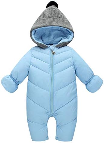 Happy Cherry Newborn Babys Winter Romper Thicker Warm Jumpsuit Snowsuit One Piece Outfit Hooded Outerwear