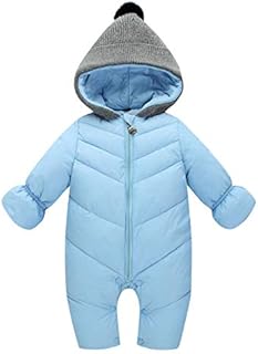 Happy Cherry Newborn Babys Winter Romper Thicker Warm Jumpsuit Snowsuit One Piece Outfit Hooded Outerwear