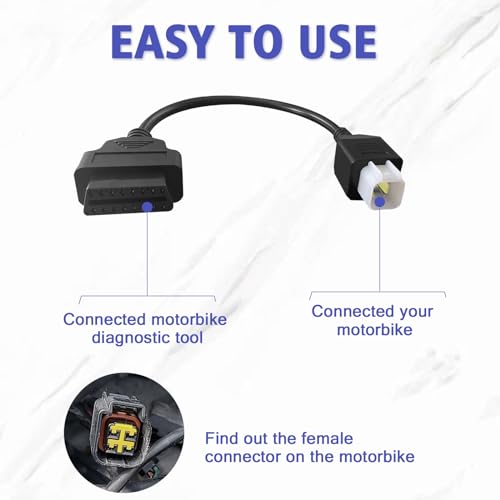 Cable OBD1 de 4 pines para motocicleta a OBD2 16 pines conector compatible con ECU 5