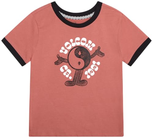 Image of Volcom Girls Shirts - Casual Crewneck Short Sleeve Graphic Tee Trendy Tops - Breathable Girls Summer Clothes