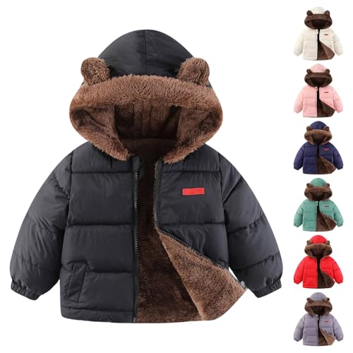 Toddler Baby Boys Girls Fleece Lined Jacket Cute Sweatshirt Waterproof Padded Coats Kids Fuzzy Puffer Jacket Bear Ears2