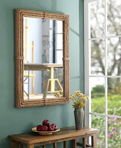 Kenroy Home 60206 Rudy Wall Mirror with Natural Rope Finish, Rustic Style, 41" Height, 28" Width, 2" Depth, Medium - Image 2
