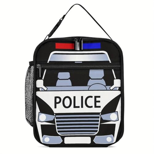 CNQPJKYAQ Bolsa de Almuerzo para Coche de policía Refrigerador Aislante de 10 Pulgadas Bolsa portátil de Viaje