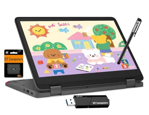 Lenovo Chromebook 300e Yoga 11.6' 2-in-1 Touchscreen (8-Core Kompanio 520, 4GB RAM, 96GB Storage),...