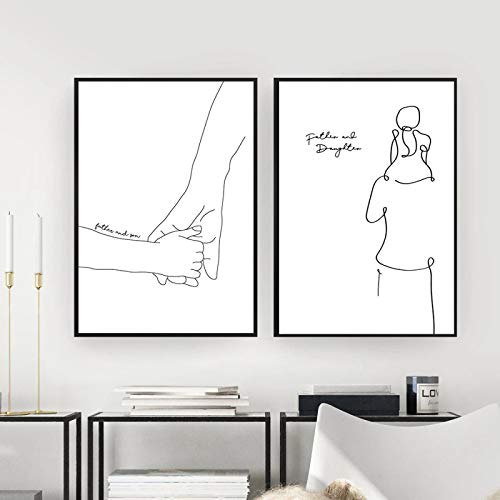 Affiche dessin au trait pour cadeau de fête des pères ou pendaison de crémaillère moderne