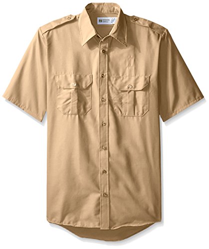 Horace Small Men's Big and Tall Classic Short Sleeve Security Shirt, Khaki, X-Large