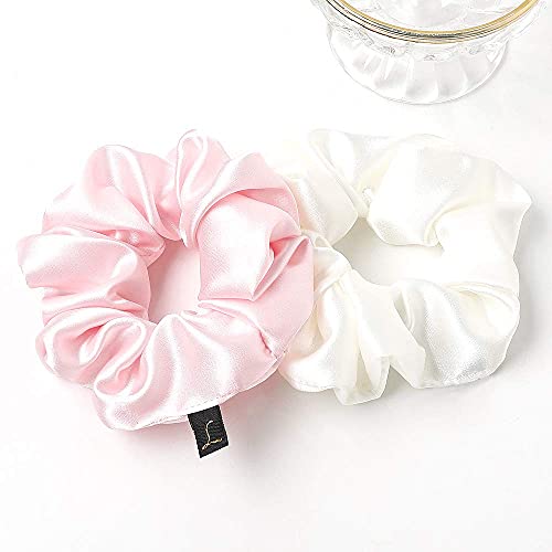 Image of Scrunchies Women Hair Ties - Big Silk Satin Scrunchy Hair Bands Elastic Hair Accessories Soft Large Scrunchies For Vsco Girl Women LOBAB-007