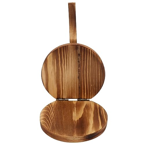 HEALLILY 1Pc Handmade Wooden Dumpling Wrapper Mold Dough Pressing Tool for Kitchen Non Slip Handle Food Grade for Making Dumplings and Pastries