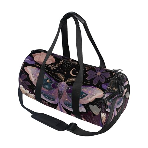 MNSRUU Sports Duffel Bags, Mauve Moths Athletic Gym Bag Overnight Workout Travel Tote Luggage for Men Women Yoga3
