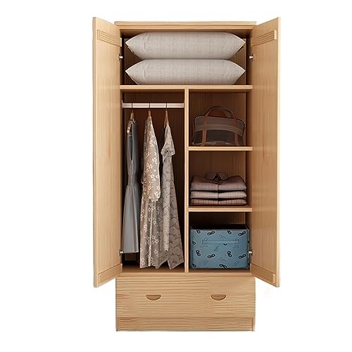Armario de almacenamiento bajo de madera maciza para dormitorio, sin pintar, con cajón, armario corto (180 x 80 x 50 cm)