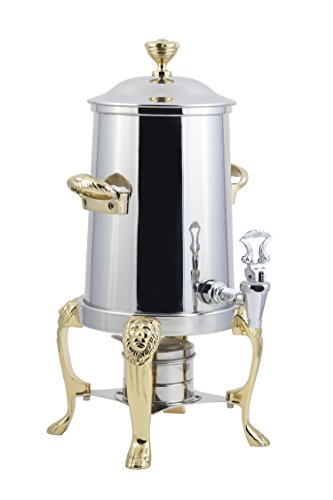 Bon Chef 48101 Lion Non-Insulated Coffee Urn, 2 gal Capacity, Brass Accents