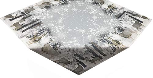 Tisch-Mitteldecke 85 x 85 cm Winterlandschaft Pflegeleichte Fotodruck-Tischdecke für stilvolle Advents-/Weihnachtsdekoration Cover