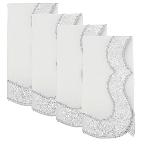 Set de 4 Servilletas Cuadradas Saro Lifestyle Plata 20" miniatura 3