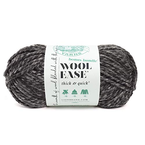 Lion Brand Yarn 641-528 Wool-Ease Thick & Quick Bonus Bundle Yarn, Licorice