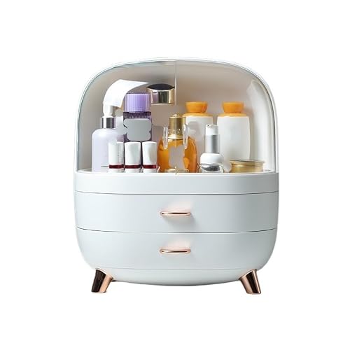 SkyjOy Makeup Organiser Cosmetic Organisers Desktop Storage Organizer Makeup Drawer Capacity(White L)