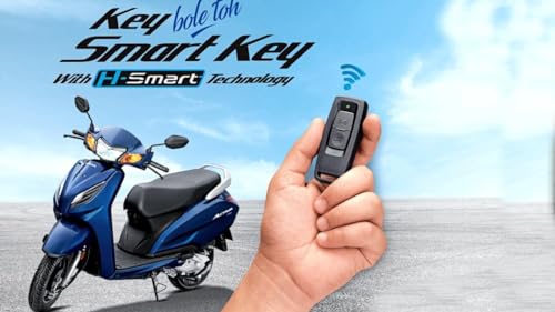 Image of Leather Key Cover Compatible for Honda Activa iSmart 6G (Black)