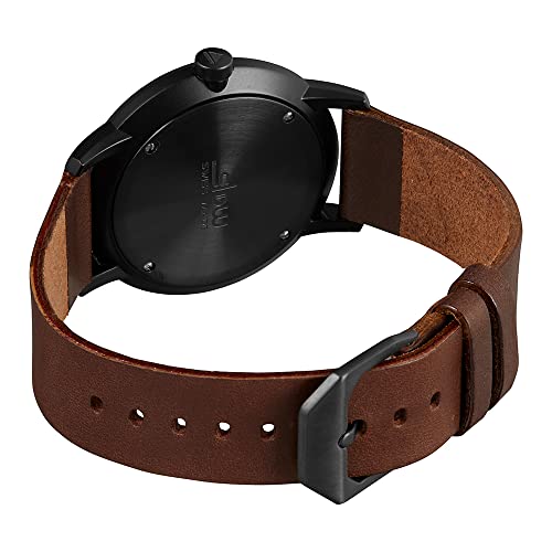Image of slow Twelve 04 - Dark Brown Leather, Anthracite Case, Blue Dial