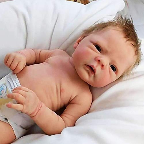 YANE 2 Geschlechter Reborn Baby Dolls Junge/Mädchen 18 Zoll 46 cm Reborn Baby Doll Silikon Ganzkörper Guten Geburtstag… – Bild 5