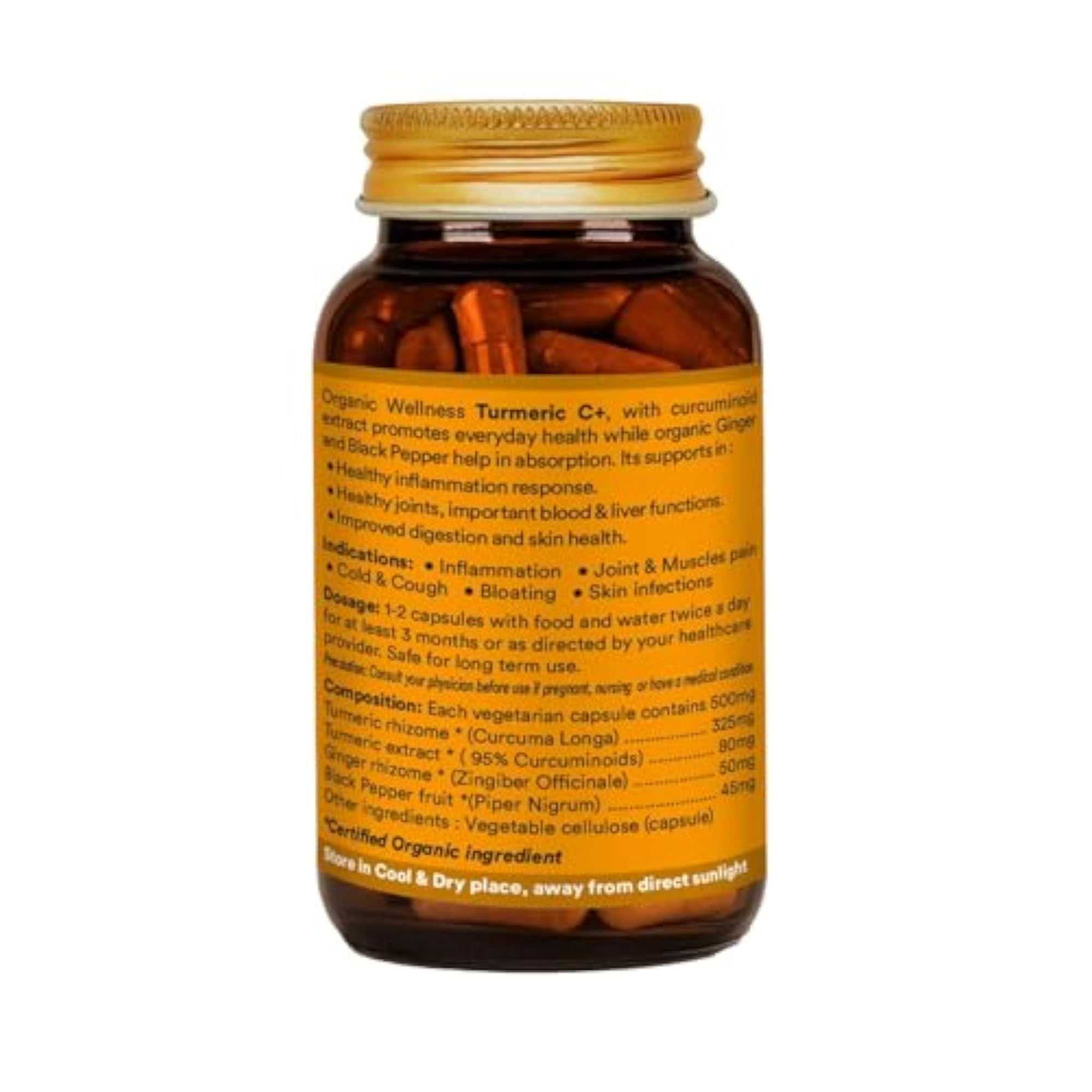 Organic Wellness Turmeric with 95% Curcumin, Anti Inflammation