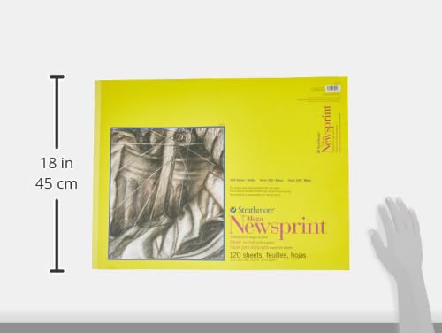 Strathmore 300 Series Newsprint Paper Pads Rough 120 Sheets 18 in. X 24 in. (307-418-1) by Strathmore - Image 2