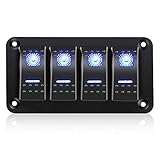 caja 4 interruptores 【ProteccióN Completa】Construido con fusibles, fácil de reemplazar, protege el panel del sobrecalentamiento, sobrecorriente, sobrecarga y cortocircuito.