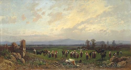 Art tableau dans la campagne romaine pour créer une ambiance chaleureuse en grand format