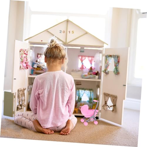 PartyKindom Puppenwagen Puppenhaus Zubehör Realistische Spielwagen Deko Kunststoff Modell für Kinderzimmer und Bastelprojekte Fördert Eltern Junge Mädchen Spielspaß – Bild 5