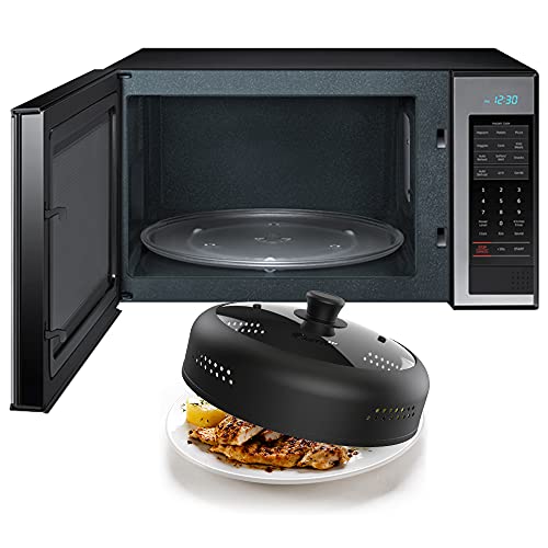 Image of Microwave Cover for Food, Silicone and Glass Splatter Guard Lid for 6-7-8-9-10-11-12 inch Plates & Bowls. By EZY ACTIVE.