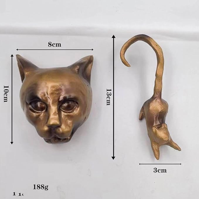 Beautifully Crafted Cat Bite Mouse Door Knocker Heavy Duty Resin Wall Decor