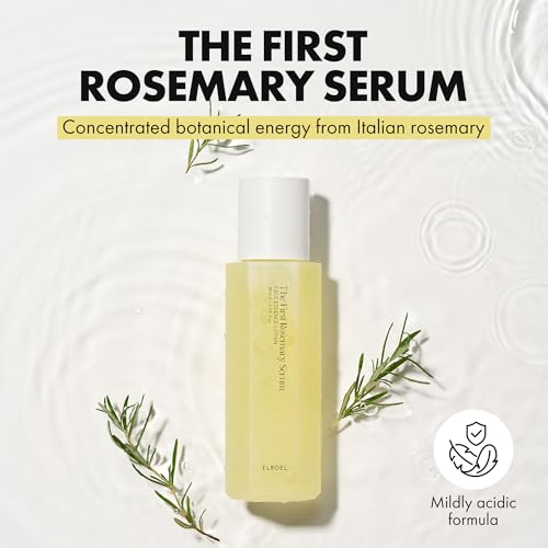 ELROEL The First Rosemary Serum - 4-in-1 Hydrating, Nourishing, Soothing and Exfoliating Face Serum - Lightweight and Non-Sticky Korean Skin Care for Fine Lines and Uneven Skin Tone 6.08 Fl Oz