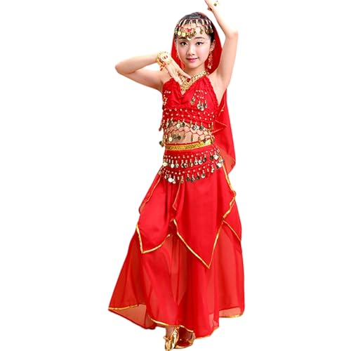 Générique Déguisement Bollywood Enfant, Costume Danse Orientale, Robe Indienne Sari Carnaval Fille