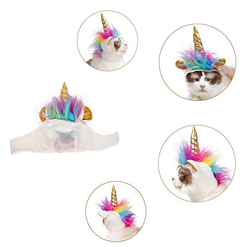 Delifur Dog Costume Pet Unicorn Hat For Cats And Small Dogs Puppy Accessory For Halloween Cosplay Mane Cap #TOP2
