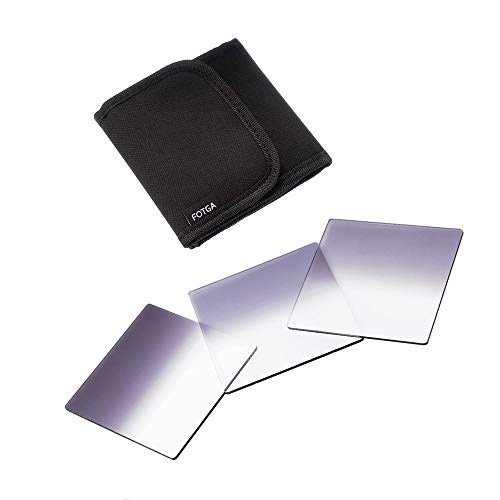 Runshuangyu 3Pcs 4x4 Graduated Neutral Density ND2 ND4 ND8 Grad Filter, Gradual ND