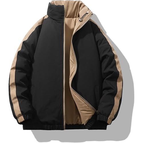 Doudoune réversible homme manteau d'hiver chaud coupe ample veste décontractée