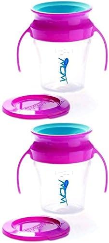 Wow Cup 360 Spill Free Training Cup - Pink/Teal - 7 oz - 2 Count