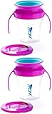 Wow Baby Wow Cup 360 Spill Free Training Cup - Pink/Teal - 7 oz - 2 Count
