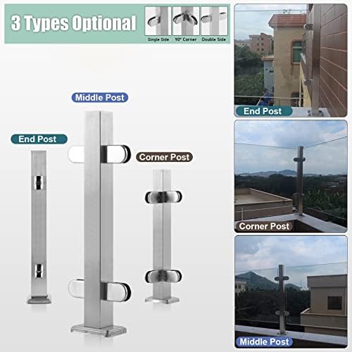 Stainless Steel Glass Clamp Post - Heavy-Duty Holder for Secure Stair, Balcony, and Yard Installations - Durable & Weather-Resistant Design