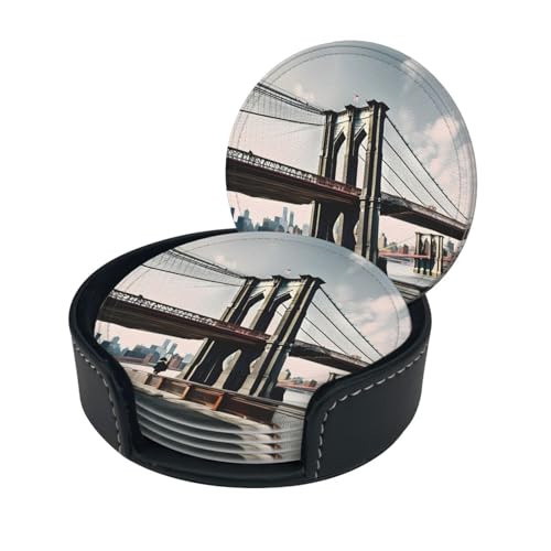 Dessous de verre Brooklyn Bridge S de qualité premium, set de table chic en polyuréthane