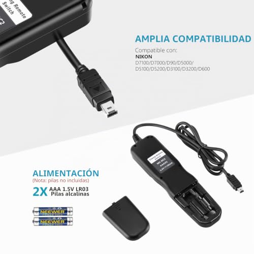 Disparador remoto digital Neewer con pantalla LCD y retardo programable 3