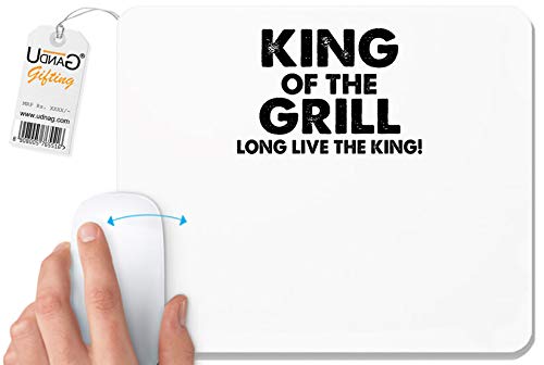 UDNAG White Mousepad 'King | king of The grill' for Computer/PC/Laptop [230 x 200 x 5mm]