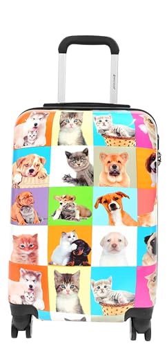 Valise rigide extensible légère en polycarbonate à motifs animaux - 4