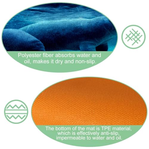 Alfombrillas de cocina de manatí azul antideslizantes juego de 2 alfombras lavables 5